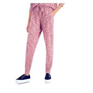 New HIPPIE ROSE Juniors' Hacci Knit Jogger Pants sweater berry spacedye XS